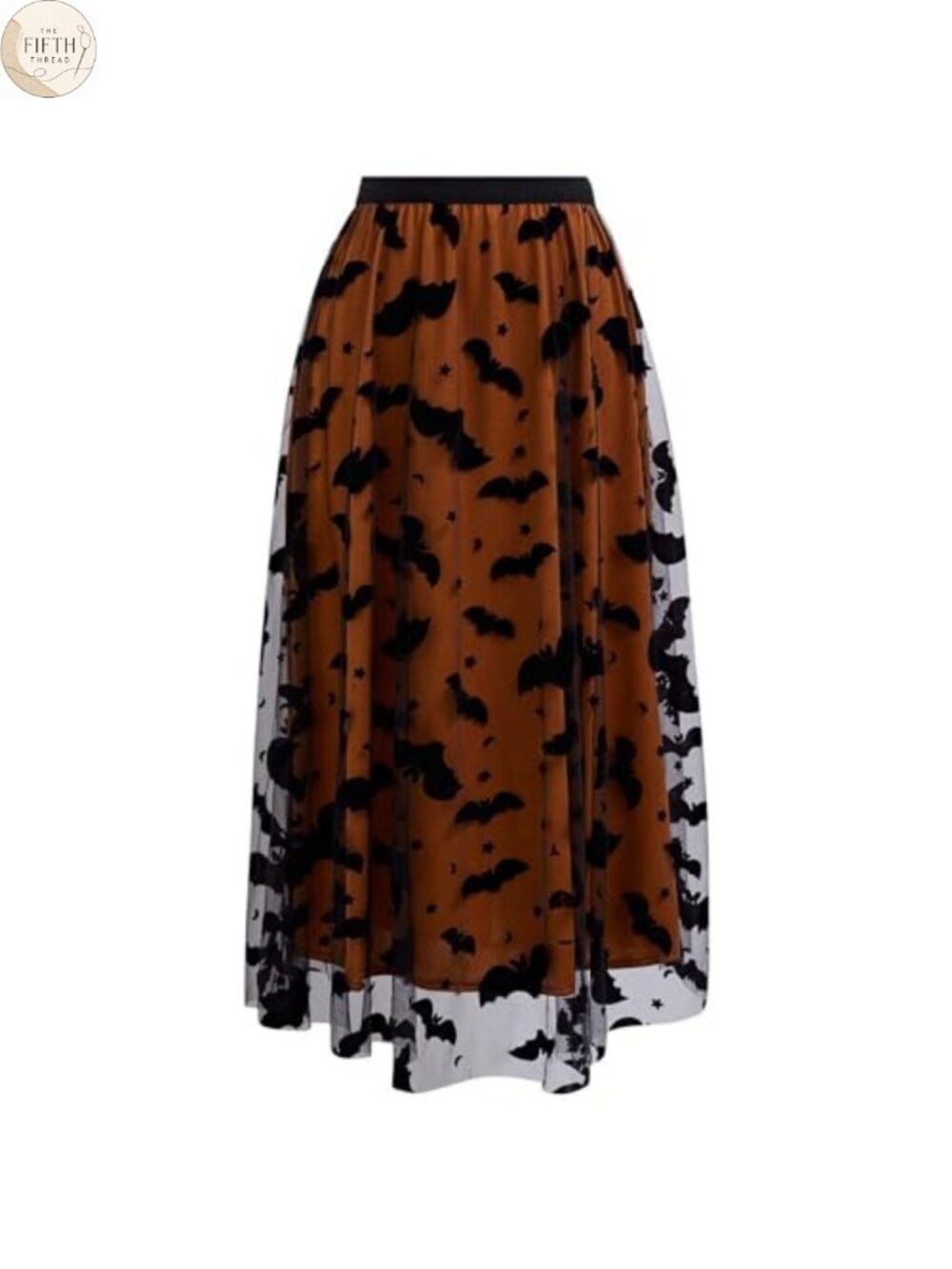 Pumpkin Tulle Tutu Skirt Velvet Bats Elastic Waist Halloween Party Skirt
